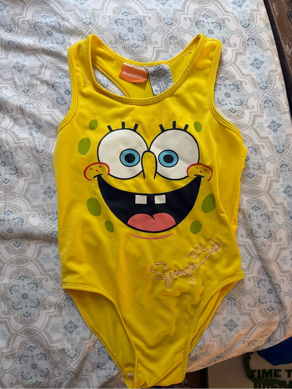 Nickelodeon SpongeBob Bright Yellow Girls' One-Piece Swim Suit